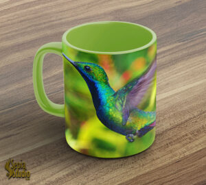 Ceramic Mug 11oz ( Hummingbird ) Black Throated Mango Male