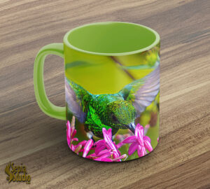 Ceramic Mug 11oz ( Hummingbird ) Copper-rumped Feeding