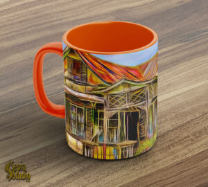 Ceramic Mug 11oz ( Digital Art ) Sea Villa House