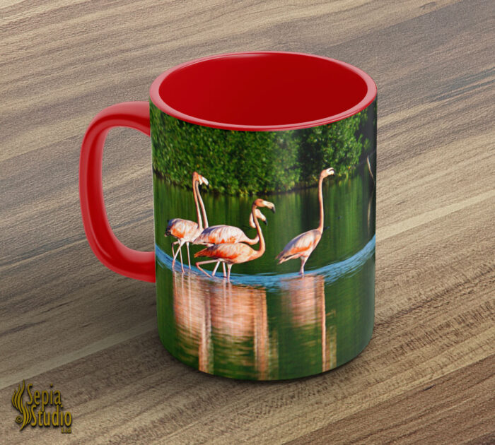Ceramic Mug 11oz ( Wildlife )  Flamingos