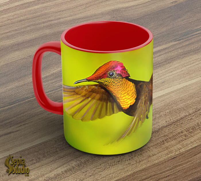 Ceramic Mug 11oz ( Hummingbird ) Ruby Topaz