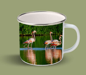 Enamel Mugs 17oz ( Bird ) Flamingos