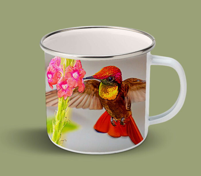 Enamel Mugs 17oz ( Hummingbird ) Ruby Topaz Male 3