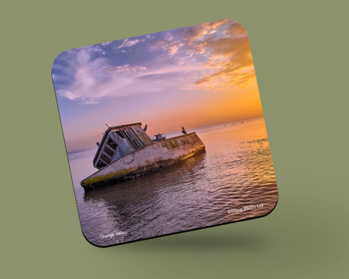 Corkback Coaster (Seascape) Orange Valley Sunset