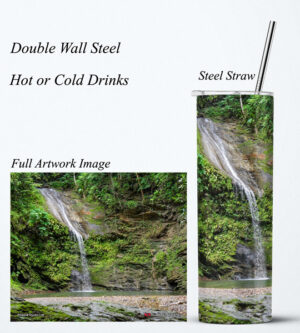 Steel Tumbler 20oz ( Waterfall ) Blue Basin