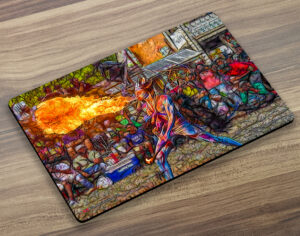Placemat (Carnival Character) Blue Devil Spitting Fire Digital Art