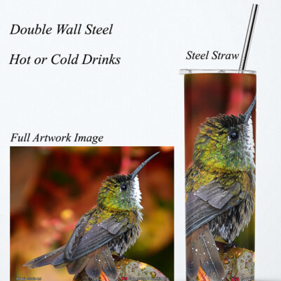Steel Tumbler 20oz ( Hummingbird ) Copper Rumped