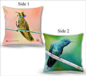 Cushion Covers 18" ( Hummingbirds ) Brown Violetear & Blue-chinned Sapphire Hummingbird