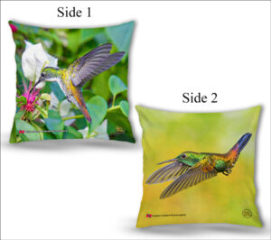 Cushion Covers 18" ( Hummingbirds ) White Chested Emerald & Copper-rumped