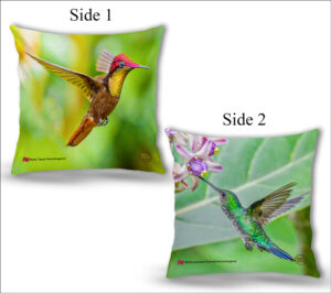 Cushion Covers 18" ( Hummingbirds ) Ruby Topaz & White-chested Emerald