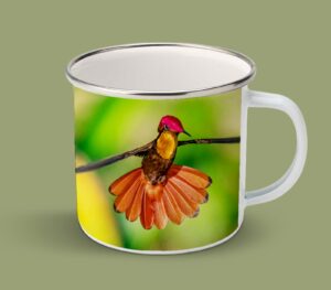 Enamel Mugs 17oz ( Hummingbird ) Ruby Topaz Male 1