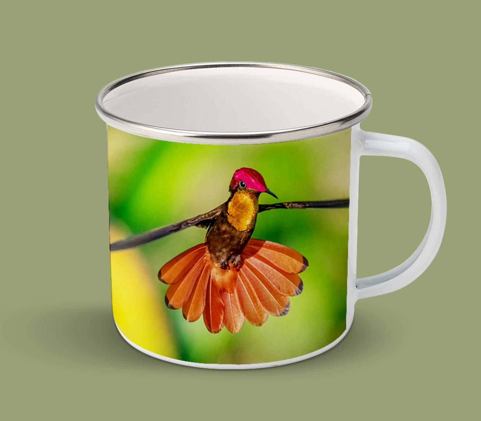 Enamel Mugs 17oz ( Hummingbird ) Ruby Topaz Male 1