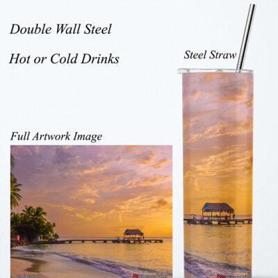 Steel Tumbler 20oz ( Tobago ) Pigeon Point Sunset