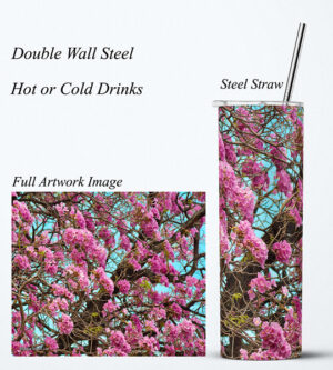 Steel Tumbler 20oz ( Poui ) Pink Poui