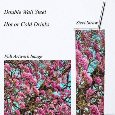 Steel Tumbler 20oz ( Poui ) Pink Poui