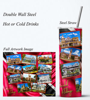 Steel Tumbler 20oz Trinidad & Tobago Houses