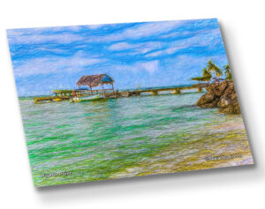 Aluminium Metal Print ( Digital Art ) Pigeon Point Tobago