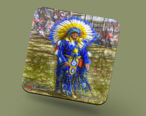 Corkback Coaster (Carnival Character Digital Art) Fancy Indian 2