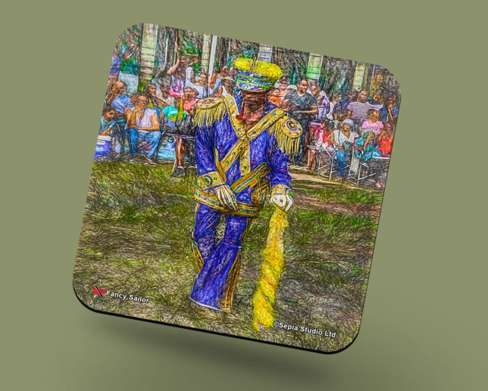 Corkback Coaster (Carnival Character Digital Art) Fancy Sailor
