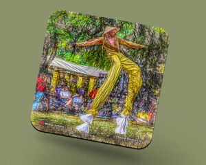 Corkback Coaster (Carnival Character Digital Art) Moko Jumbie 1