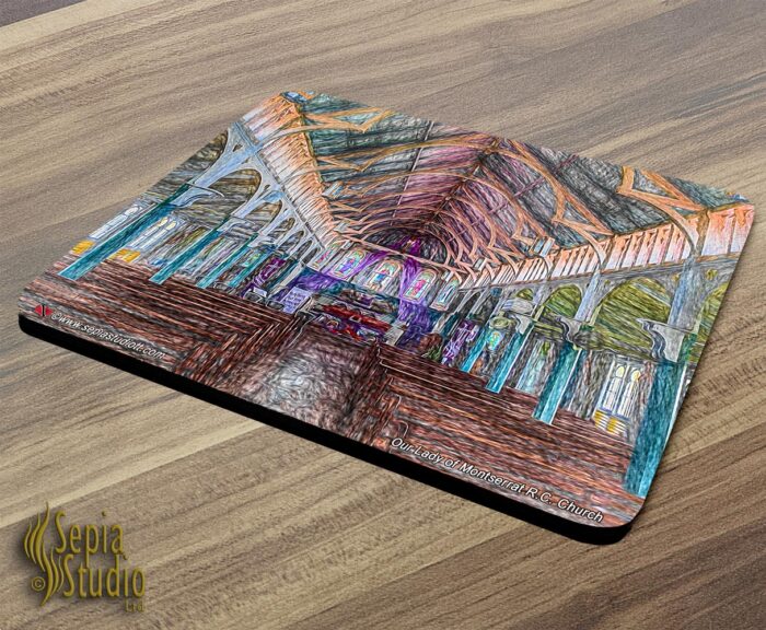 Mousepad ( Digital Art ) Our Lady of Montserrat R.C. Church