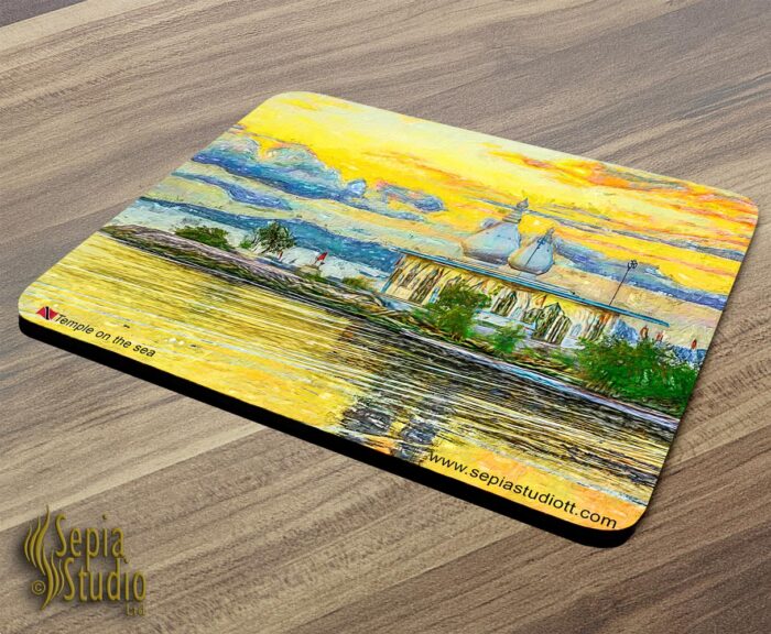 Mousepad ( Digital Art ) Temple on the Sea