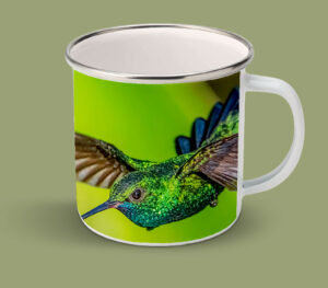 Enamel Mugs 17oz ( Hummingbird ) Blue Chinned Sapphire 2