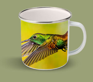 Enamel Mugs 17oz ( Hummingbird ) Copper Rumped