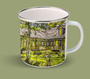 Enamel Mugs 17oz ( Digital Art ) Lopinot Great House