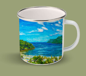 Enamel Mugs 17oz ( Digital Art ) Maracas Bay