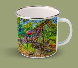 Enamel Mugs 17oz ( Digital Art ) Oil Field