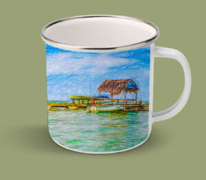 Enamel Mugs 17oz ( Digital Art ) Pigeon Point