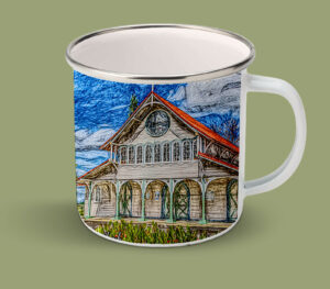 Enamel Mugs 17oz ( Digital Art ) Tortuga Church