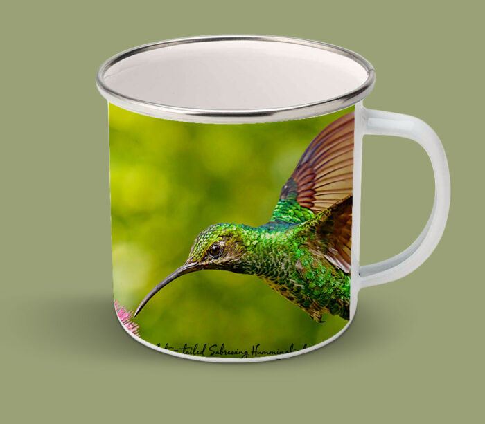 Enamel Mugs 17oz ( Hummingbird ) White Tailed Sabrewing