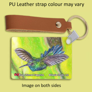Key Ring Metal Blue-chinned Sapphire Hummingbird