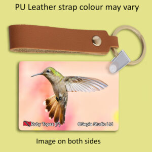 Key Ring Metal Ruby Topaz (F) Hummingbird