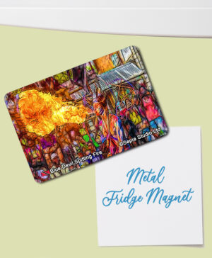 Fridge Magnet (Digital Art) Blue Devil Spitting Fire