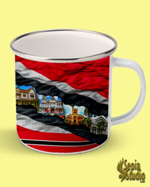17oz Enamel Mug (Trinidad & Tobago) Trinidad & Tobago Architecture