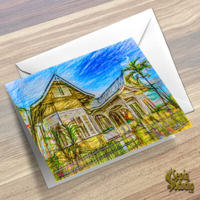 Greeting Cards 5" x 7" (Digital Art) Gray Street House