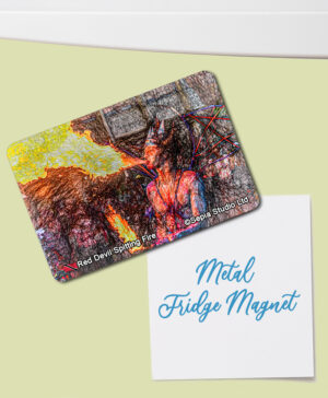 Fridge Magnet (Digital Art) Red Devil Spitting Fire