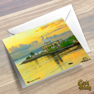 Greeting Cards 5" x 7" (Seascape) Temple on the Sea
