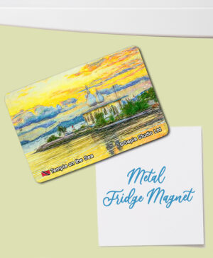 Fridge Magnet (Digital Art) Temple on the sea