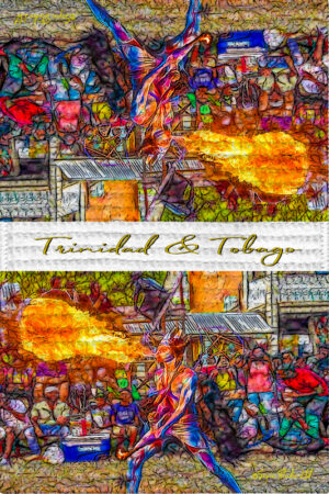 Tea Towel (16" x 24") Blue Devil Spitting Fire